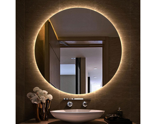 Зеркало с теплой внутренней подсветкой для ванной комнаты Марсель